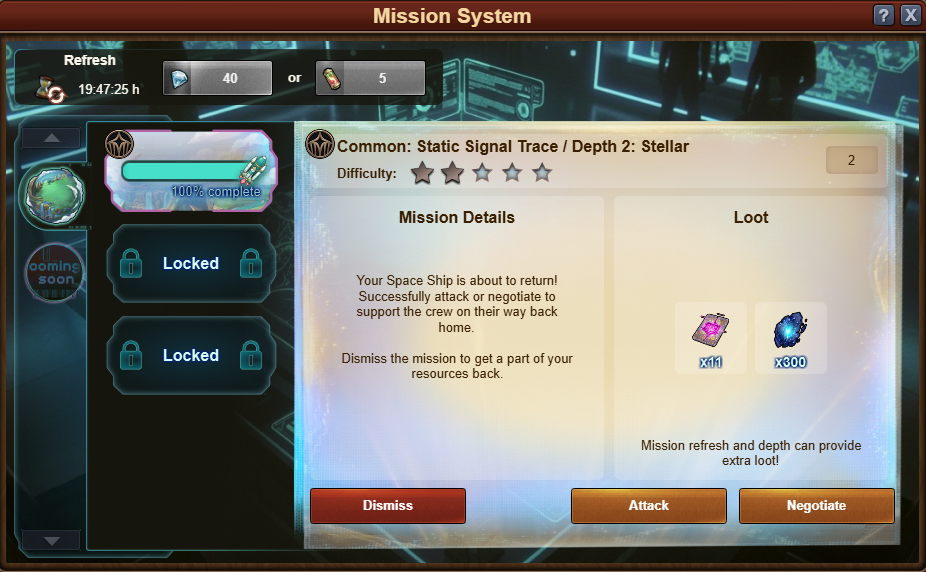 Mission System pelear o negociar